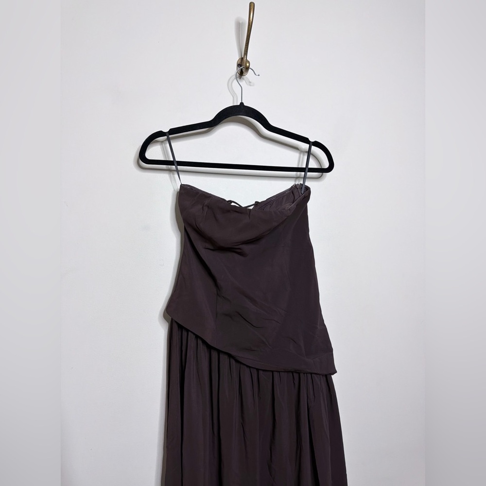 Princess Polly Odela Strapless Drop Waist Maxi Dress in Chocolate - Picture 5 of 9